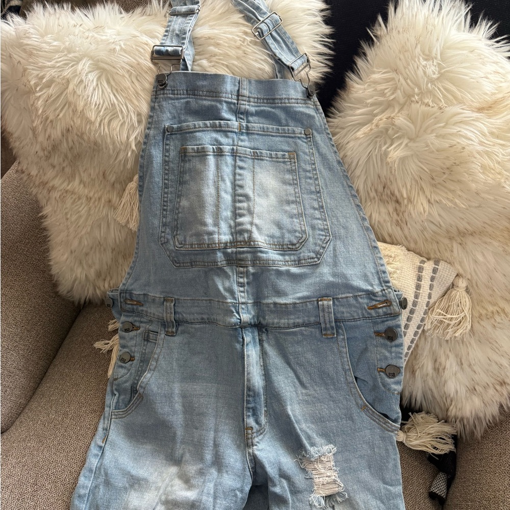 RSQ Light Blue Denim Overalls